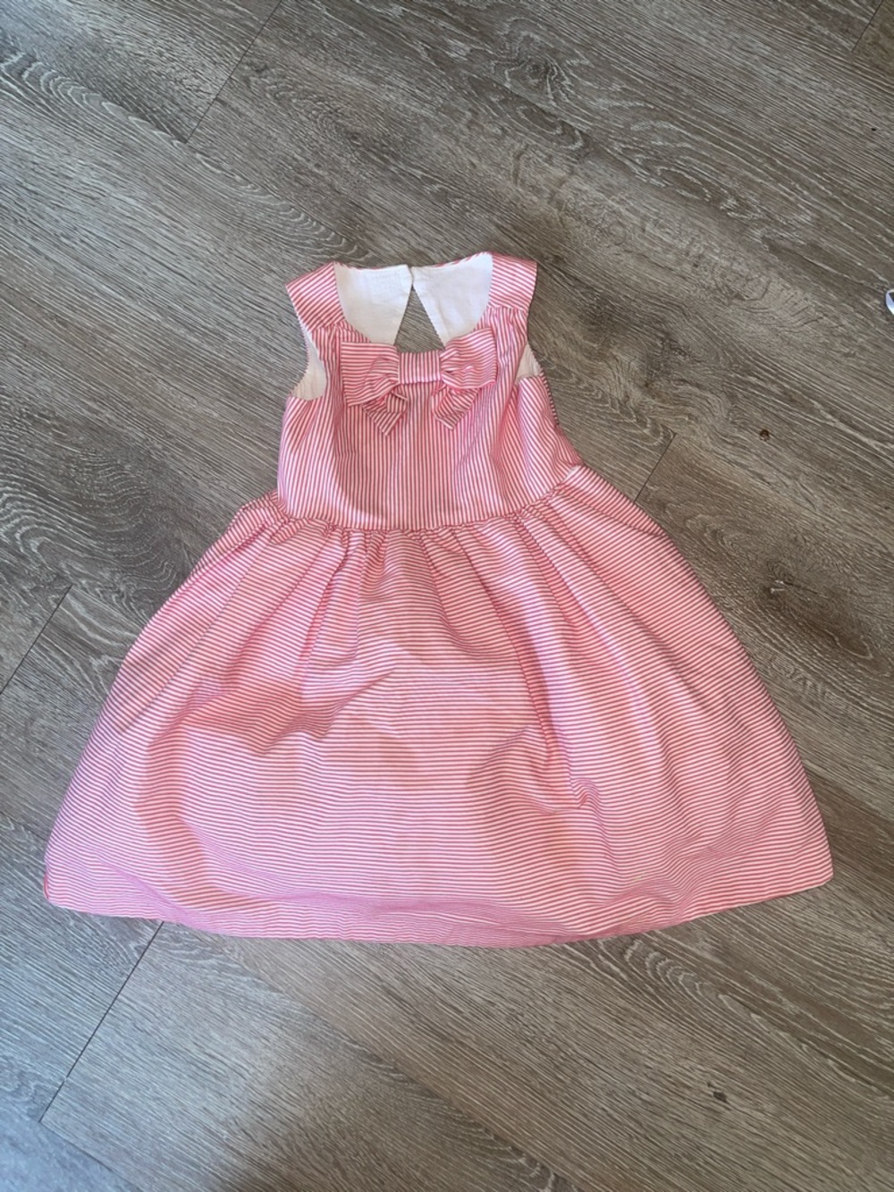 Janie and Jack red Striped Bow Front casual Dress little girls size 2t